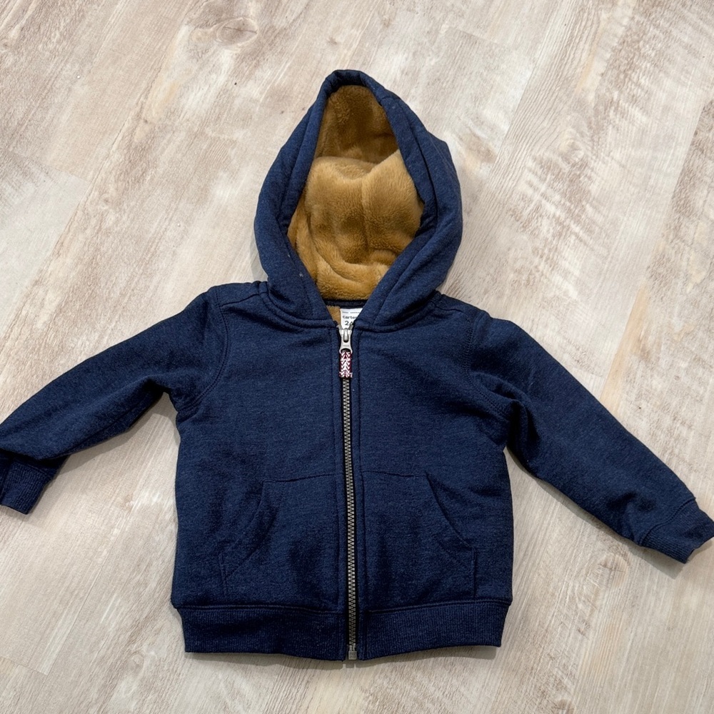 Navy Blue Fleece Lined Boys Hoodie